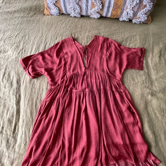 By Together Rust Double V Mini Dress L - Picture 7 of 11